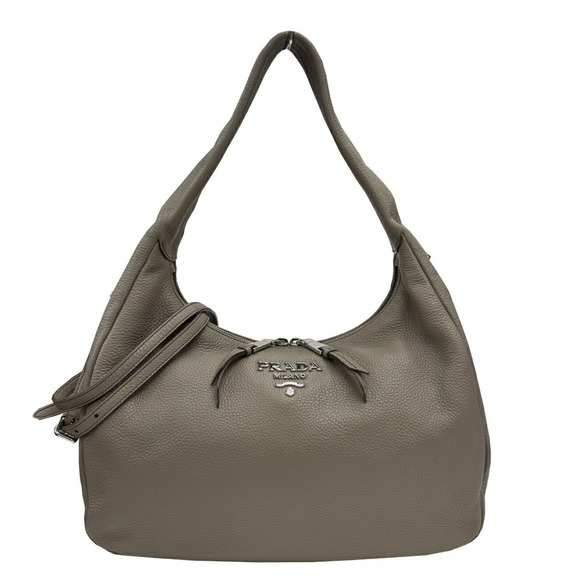 PRADA Gray Leather Shoulder Bag - Picture 1 of 12